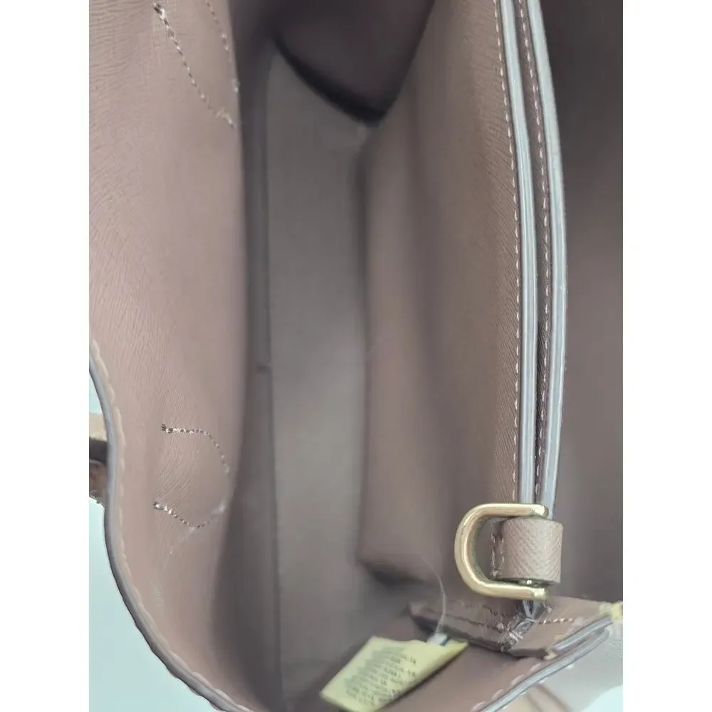 Kate Spade Eva Small Satchel Pebbled Leather Crossbody Bag Blush Taupe EUC